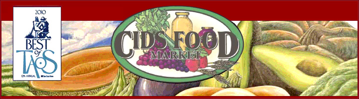 For the finest quality in natural living products, whole and organic foods, herbal and nutritional supplements, visit Cid's Food market in Taos, NM